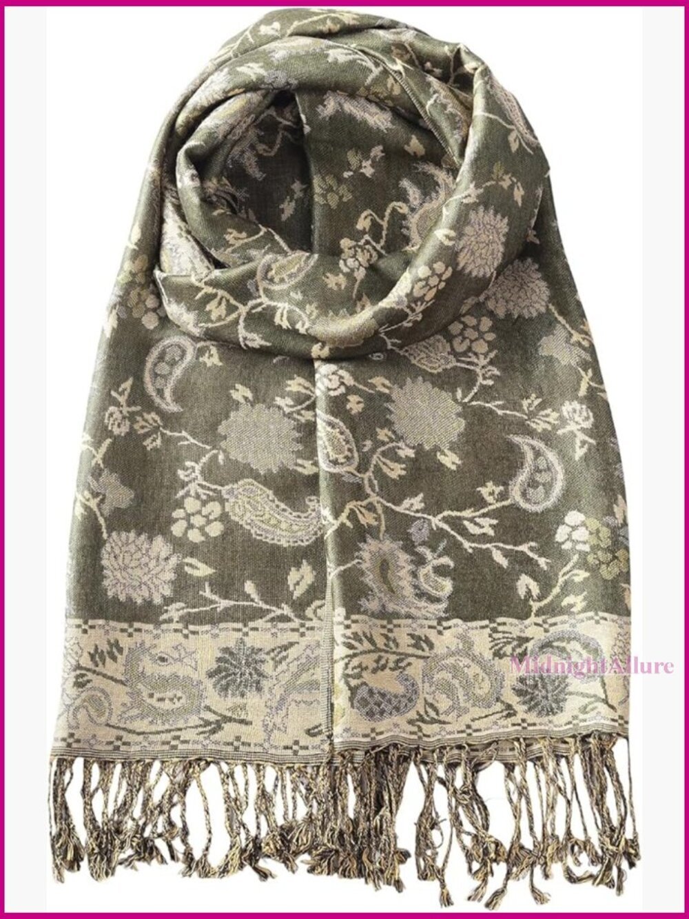 Reversible Pashmina Wrap Scarf, Silky Soft, Large Size, All Seasons